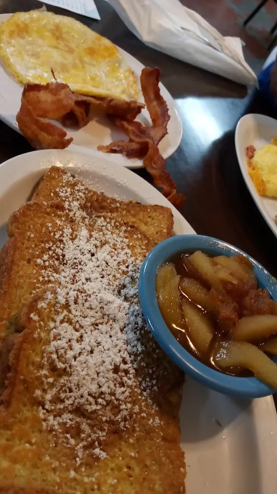 French Toast on Wheat and Stewed Apples